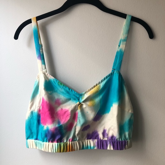 Samantha Pleet Tops - Hand painted silk Samantha Pleet crop top